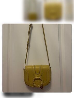 See By Chloe Yellow Pebbled Leather Small Crossbody with Ring Detail